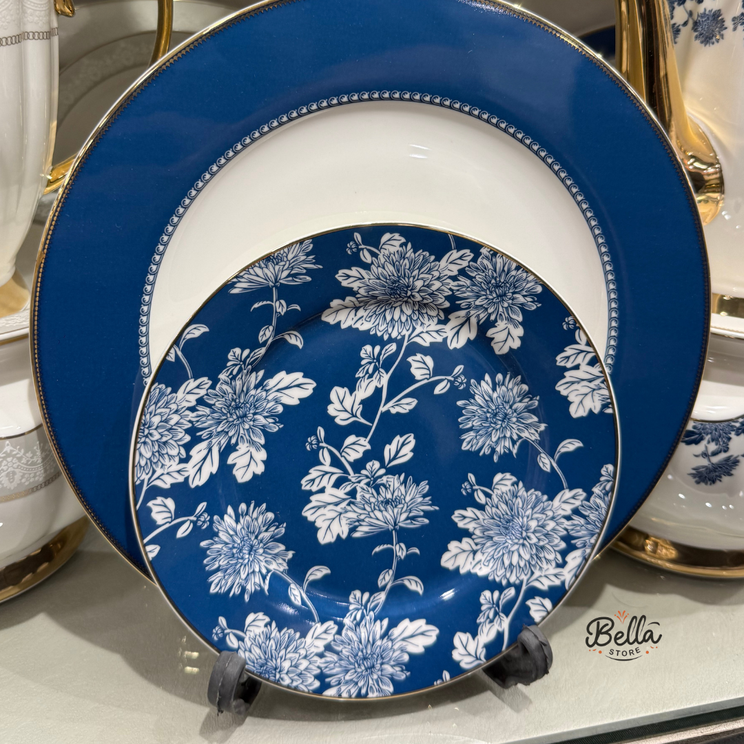 BLUE FLORA PLATE SET β 6 Person Set