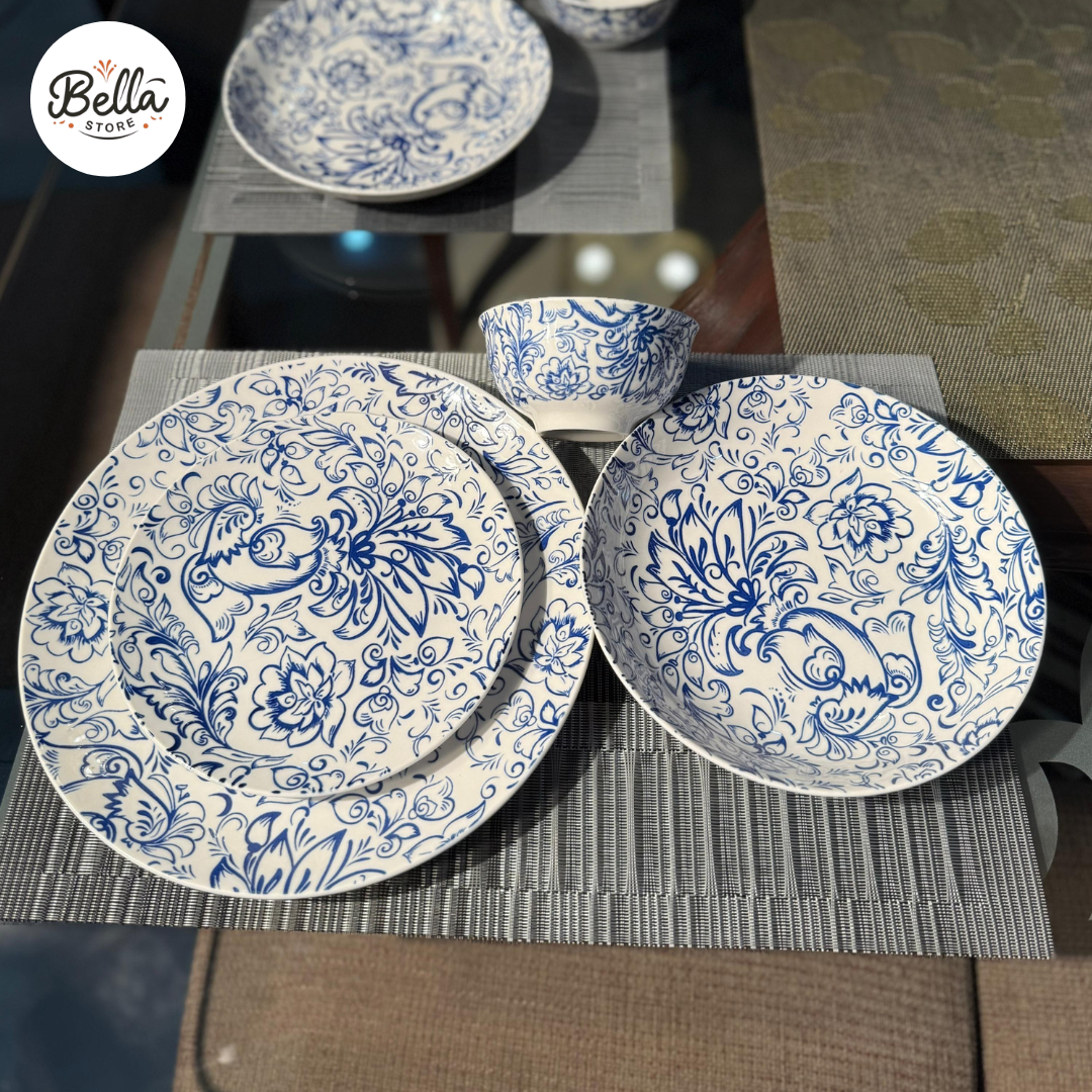 BLOSSOM SAPPHIRE PLATE SET 24 Pcs