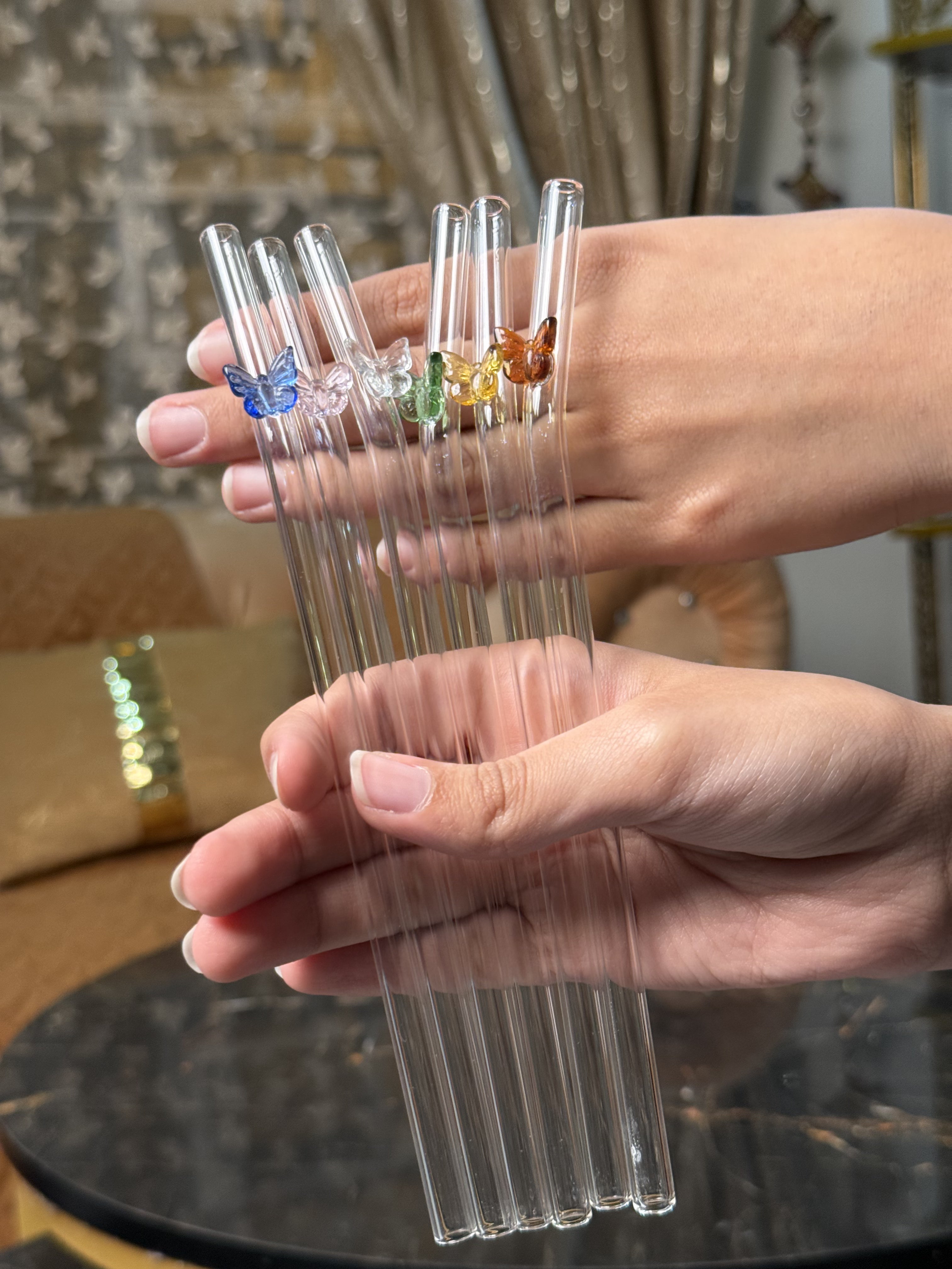 Bella Flutter Straws – Set of 6 with Cleaning Brush