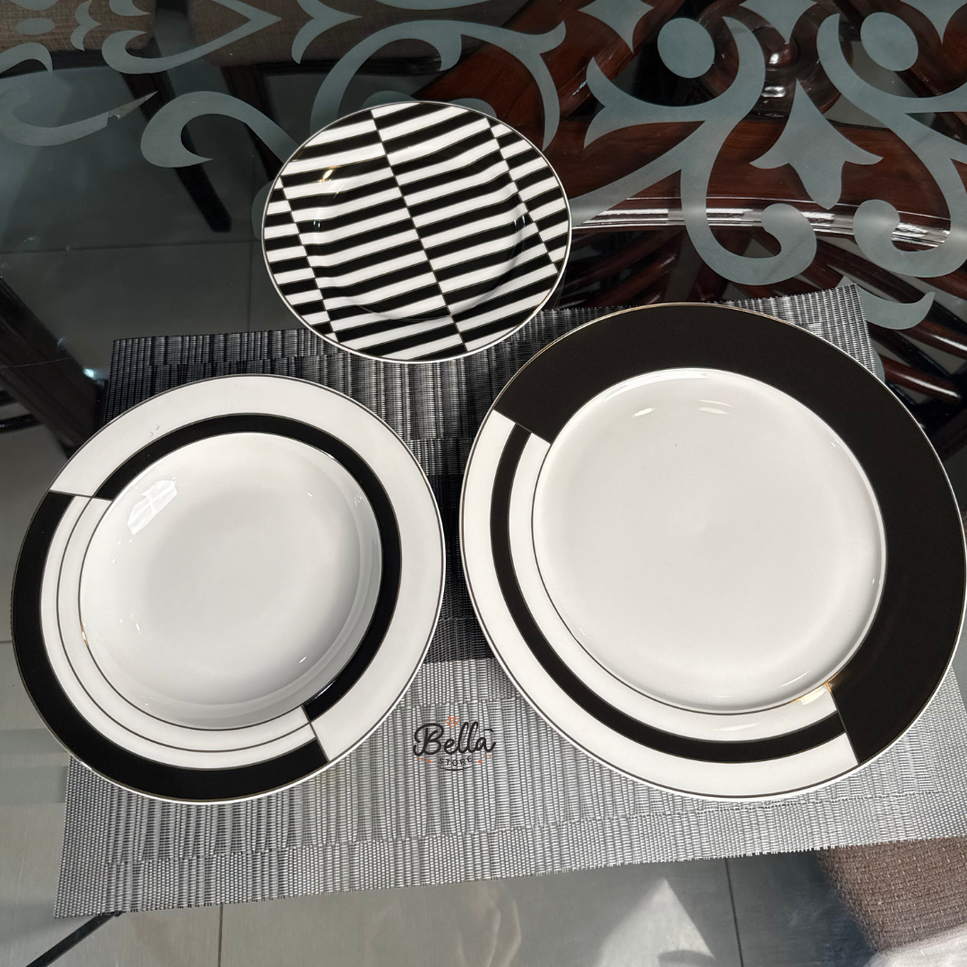 BLACK TIE PLATE SET – 6 Person Set