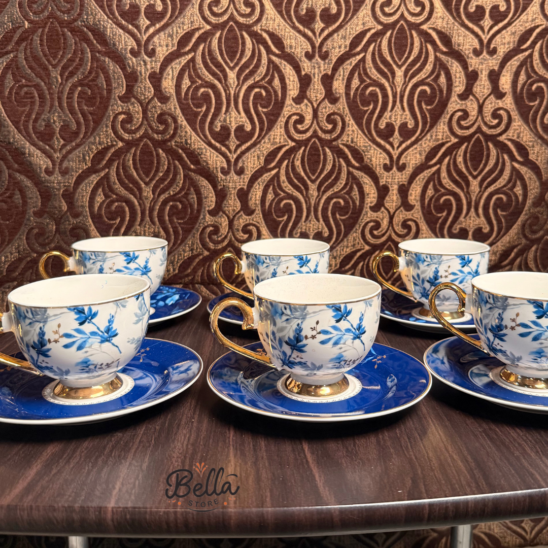 Bluebell Flor – Cup & Saucer Set of 6 with Gift Box