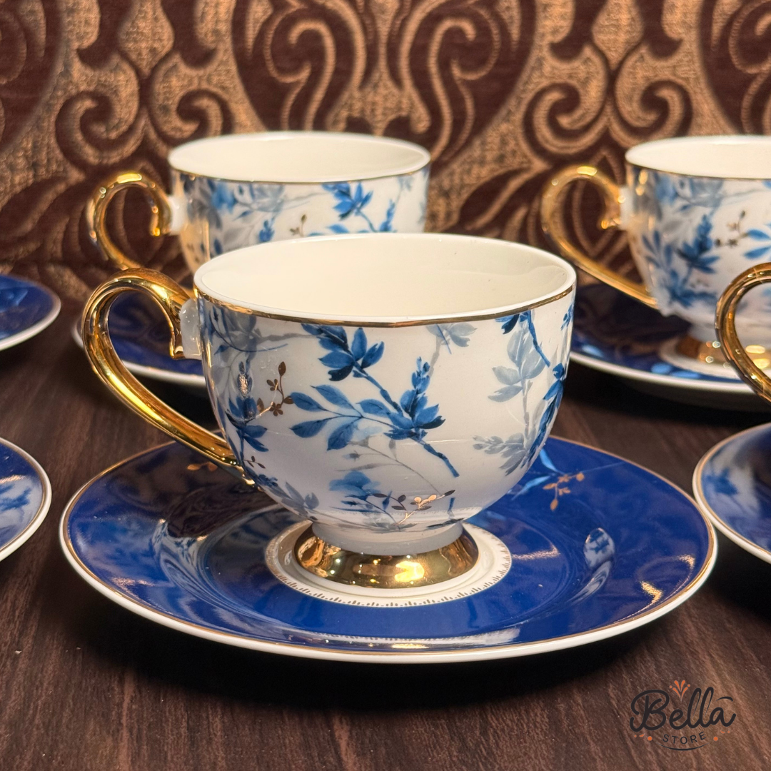 Bluebell Flor – Cup & Saucer Set of 6 with Gift Box