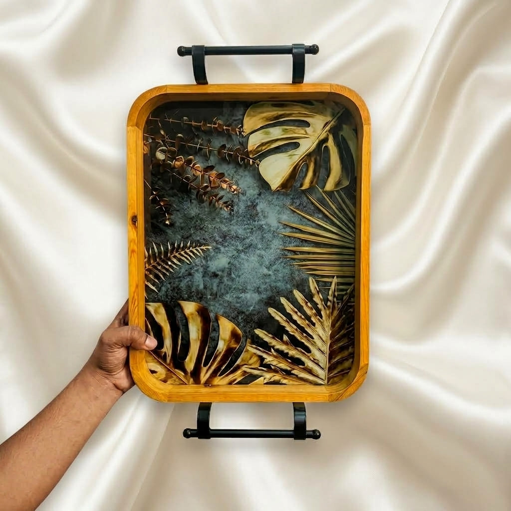 Midnight Tropics Serving Tray Set (Set of 2)
