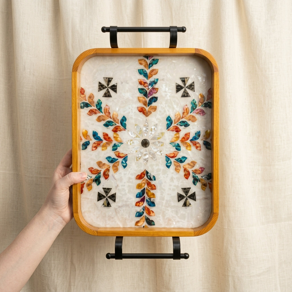 Floral Heritage Serving Tray Set (Set of 2)