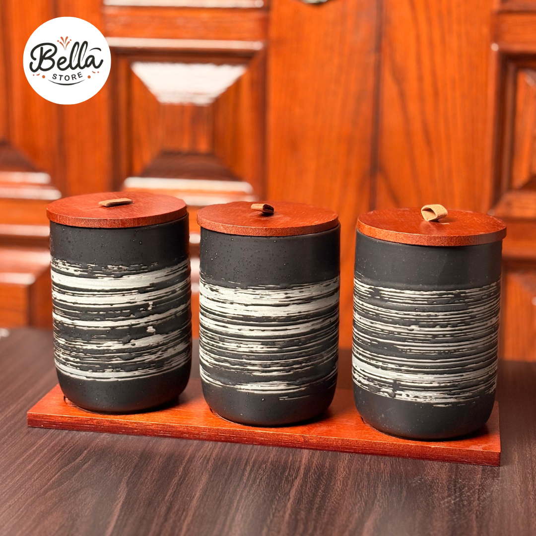 Charcoal Ridge Canister Set of 3