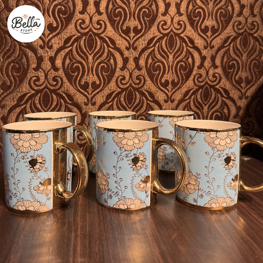 Blue Floral Mugs – 400ml