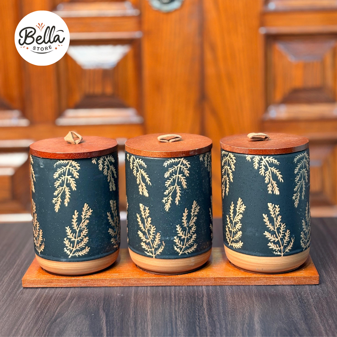 Midnight Fern Canister Set of 3