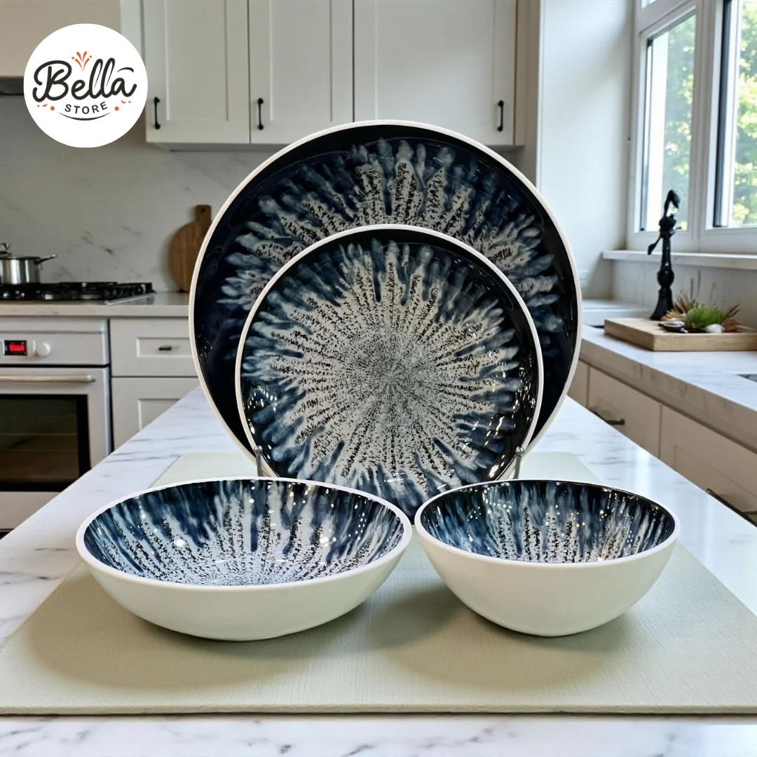 Denny Homes Ocean Burst 24 Pcs Premium Ceramic Set