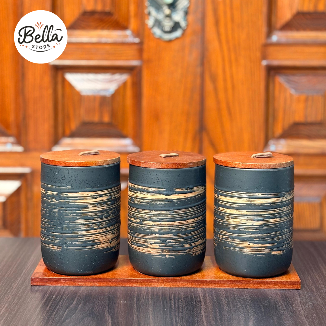 Ash Stone Canister Set of 3
