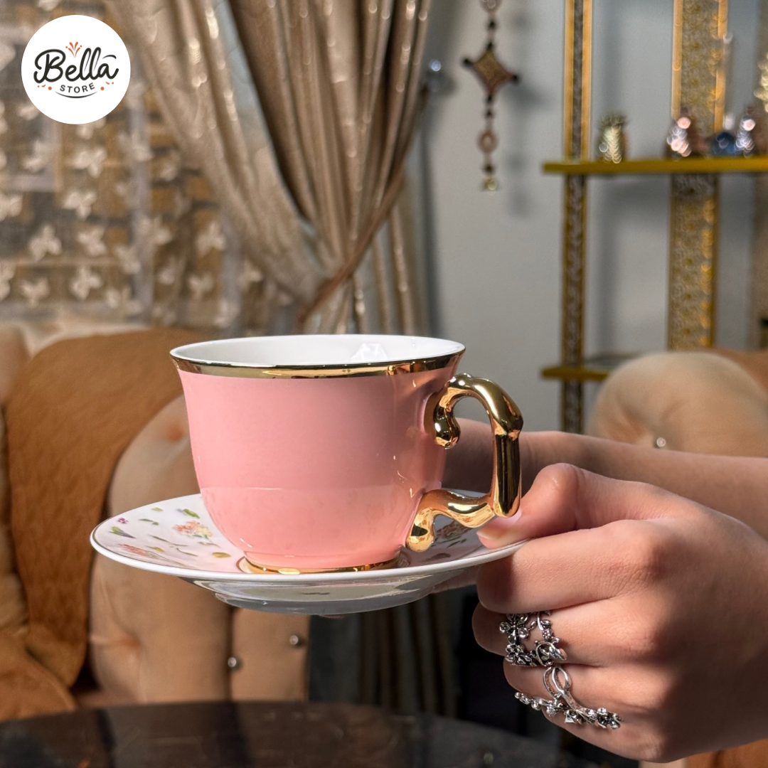 Blooming Charm – Cup & Saucer Set of 6 with Gift Box