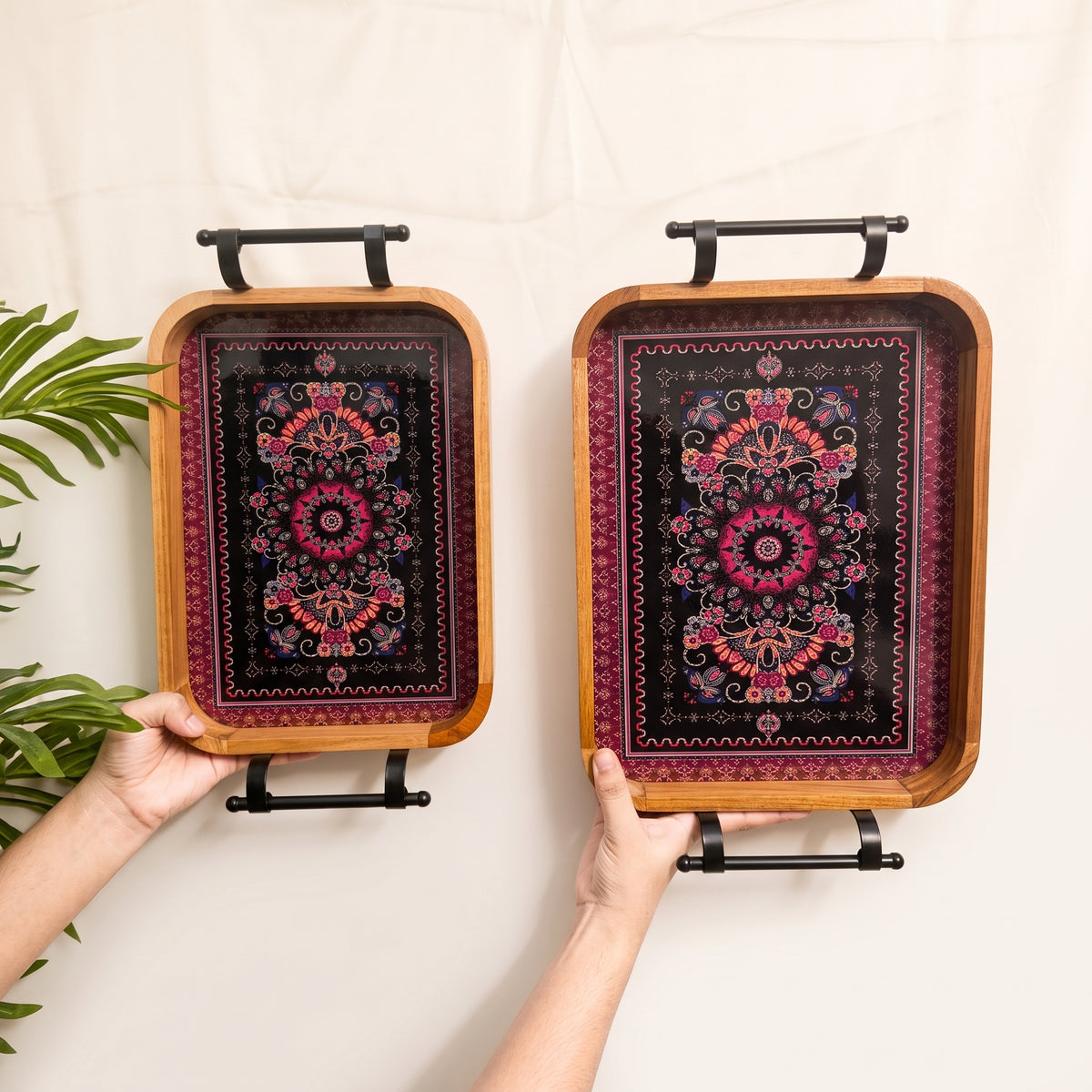 Persian Bloom Serving Tray Set (Set of 2)