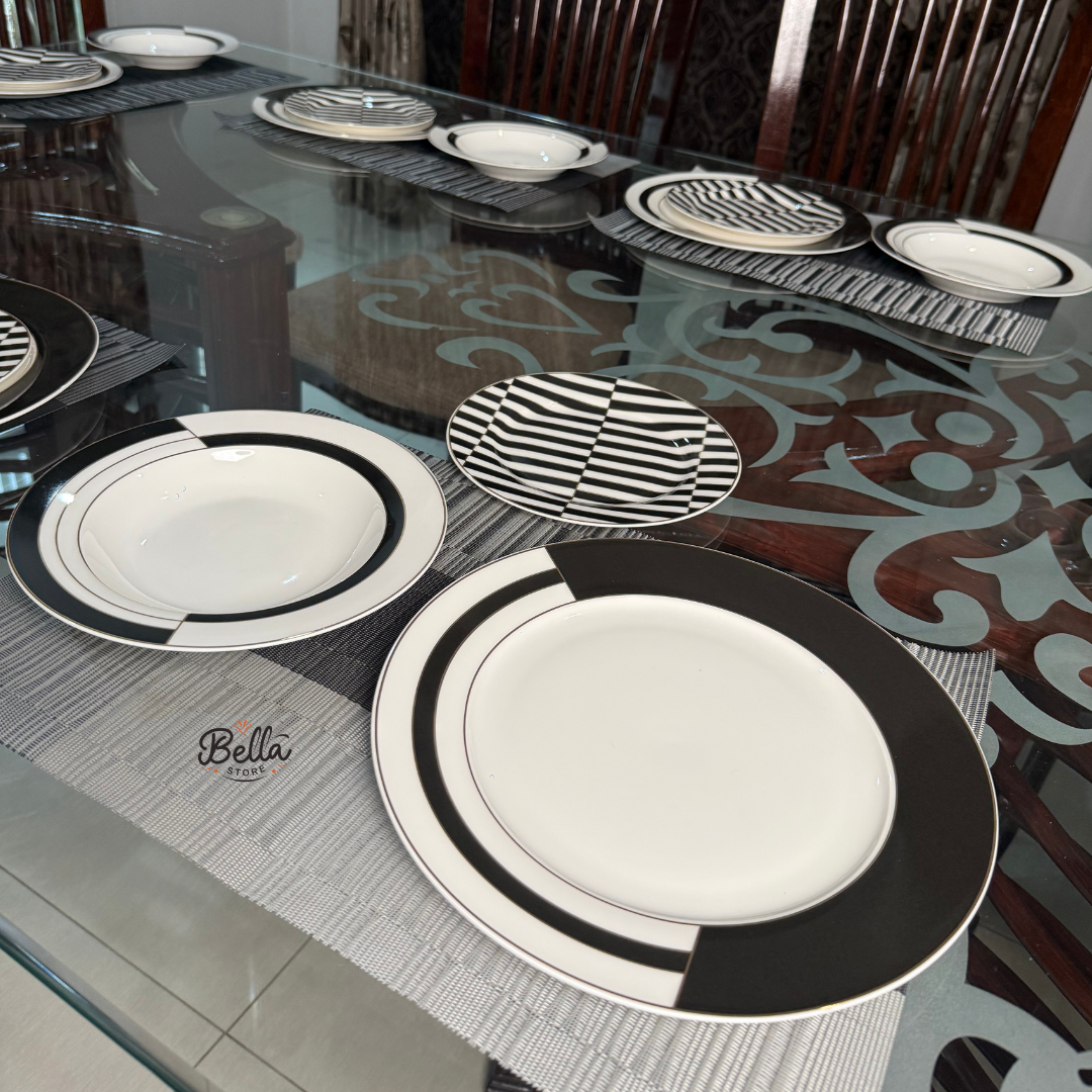BLACK TIE PLATE SET – 6 Person Set